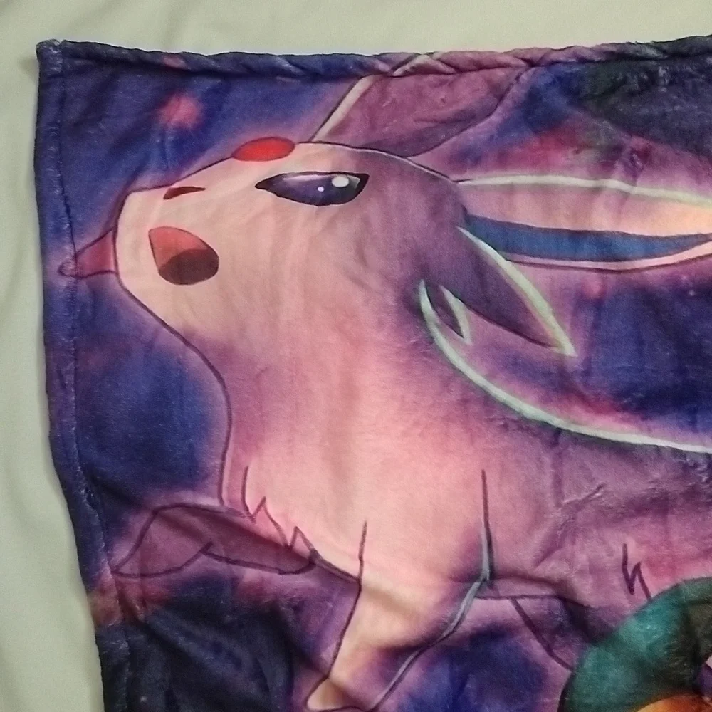 Pokemon Inspired Eevee Eeveelution Anime Fleece Throw Blanket 50x60 NEW